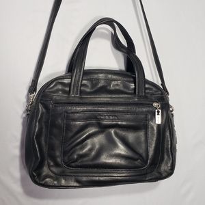 Vintage 90s Fossil black domed top satchel